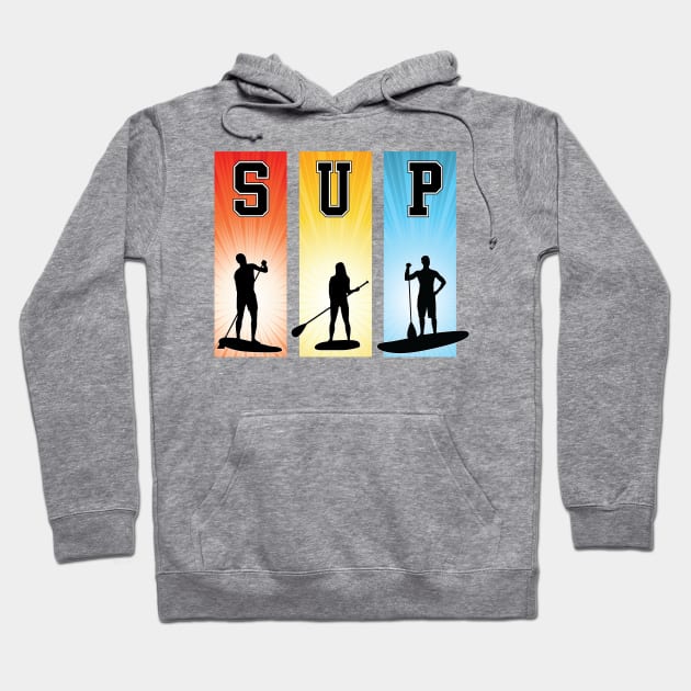 StandUp Paddle Boarding SUP graphic Hoodie by Surfer Dave Designs